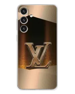 Чехол для Samsung Galaxy S25 Plus с картинкой «LV — золотое сияние»