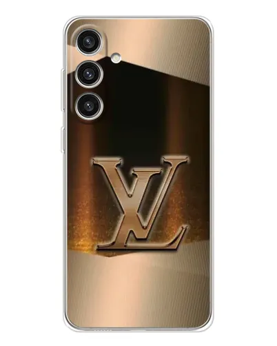 Чехол для Samsung Galaxy S25 Plus с картинкой «LV — золотое сияние»