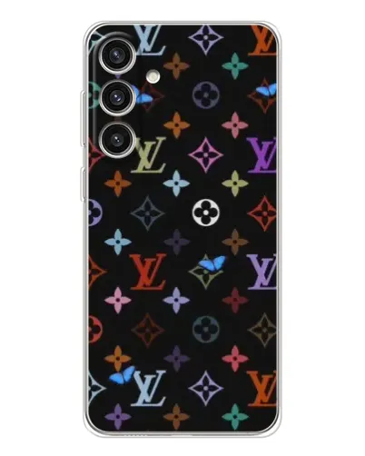 Чехол для Samsung Galaxy S25 Plus с картинкой «Цветная монограмма LV»
