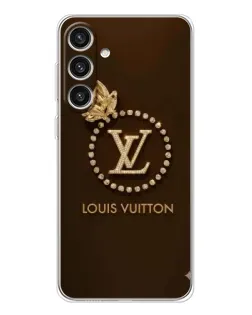Чехол для Samsung Galaxy S25 Plus с картинкой «LV — золотая печать»