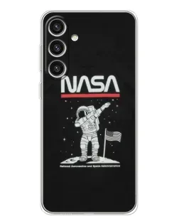 Чохол для Samsung Galaxy S25 Plus з картинкою «NASA — крокуємо по Місяцю» Чохол для Samsung Galaxy S25 Plus з картинкою «NASA — крокуємо по Місяцю»