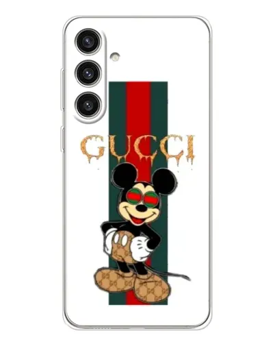 Чехол для Samsung Galaxy S25 Plus с картинкой «Микки Маус Gucci — полосы» Чехол для Samsung Galaxy S25 Plus с картинкой «Микки Маус Gucci — полосы»