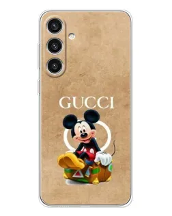 Чехол для Samsung Galaxy S25 Plus с картинкой «Микки Маус Gucci — крафт»