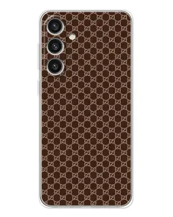 Чехол для Samsung Galaxy S25 Plus с картинкой «Gucci — шоколадная сетка»