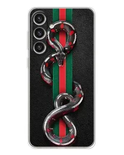 Чехол для Samsung Galaxy S25 Plus с картинкой «Gucci — змея на полосе»