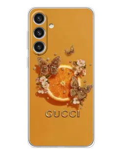 Чехол для Samsung Galaxy S25 Plus с картинкой «Gucci — золотые бабочки»