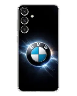 Чехол для Samsung Galaxy S25 Plus с картинкой «BMW — неоновое сияние»