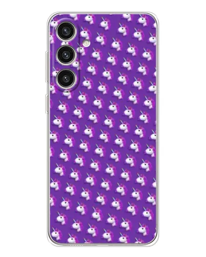 Чехол для Samsung Galaxy S25 Plus с картинкой «Единороги на фиолетовом»