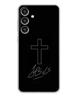 Чехол для Samsung Galaxy S25 Plus с картинкой «Графический крест Jesus» Чехол для Samsung Galaxy S25 Plus с картинкой «Графический крест Jesus»