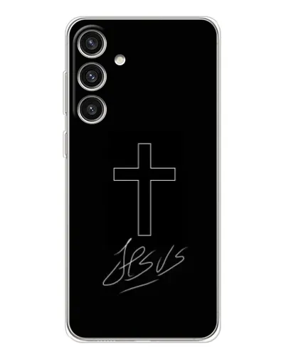 Чехол для Samsung Galaxy S25 Plus с картинкой «Графический крест Jesus» Чехол для Samsung Galaxy S25 Plus с картинкой «Графический крест Jesus»