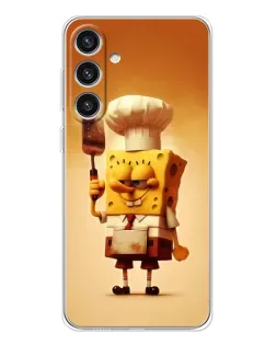 Чехол для Samsung Galaxy S25 Plus с картинкой «Губка Боб повар»