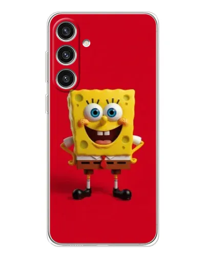 Чехол для Samsung Galaxy S25 Plus с картинкой «Спанч Боб на красном»