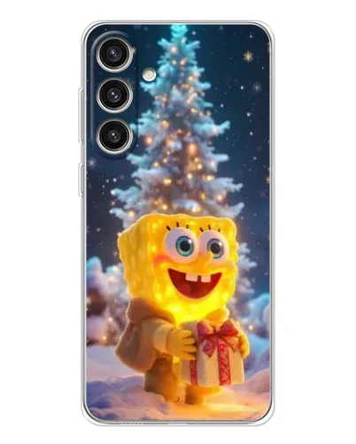 Чехол для Samsung Galaxy S25 Plus с картинкой «Рождественский Спанч Боб»