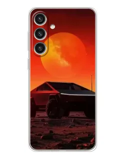 Чехол для Samsung Galaxy S25 Plus с картинкой «Cybertruck на Марсе»