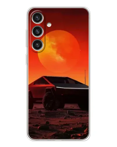 Чехол для Samsung Galaxy S25 Plus с картинкой «Cybertruck на Марсе»