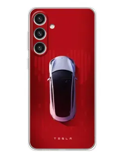 Чехол для Samsung Galaxy S25 Plus с картинкой «Tesla Top View»