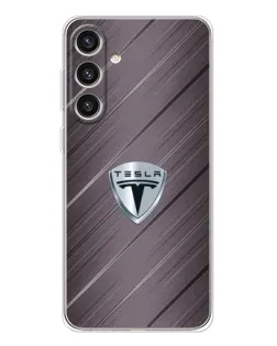 Чехол для Samsung Galaxy S25 Plus с картинкой «Металлическая текстура Tesla» Чехол для Samsung Galaxy S25 Plus с картинкой «Металлическая текстура Tesla»