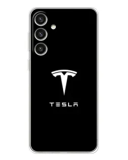 Чехол для Samsung Galaxy S25 Plus с картинкой «Tesla White Logo» Чехол для Samsung Galaxy S25 Plus с картинкой «Tesla White Logo»