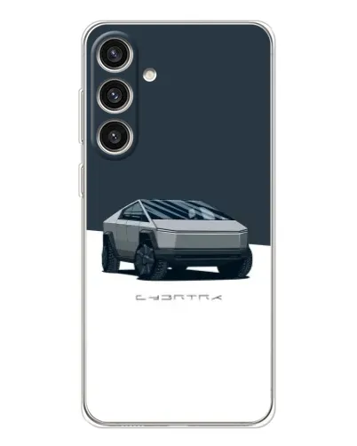 Чехол для Samsung Galaxy S25 Plus с картинкой «Серебристый Cybertruck Tesla»