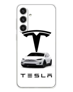 Чехол для Samsung Galaxy S25 Plus с картинкой «Tesla White Style» Чехол для Samsung Galaxy S25 Plus с картинкой «Tesla White Style»