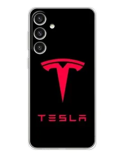 Чехол для Samsung Galaxy S25 Plus с картинкой «Tesla Red Logo» Чехол для Samsung Galaxy S25 Plus с картинкой «Tesla Red Logo»