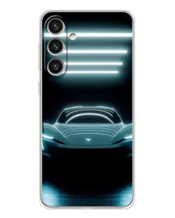 Чехол для Samsung Galaxy S25 Plus с картинкой «Tesla в неоне» Чехол для Samsung Galaxy S25 Plus с картинкой «Tesla в неоне»