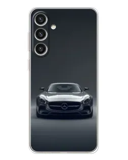 Чехол для Samsung Galaxy S25 Plus с картинкой «Mercedes на черном»