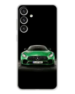 Чехол для Samsung Galaxy S25 Plus с картинкой «Mercedes — неоновый лого»