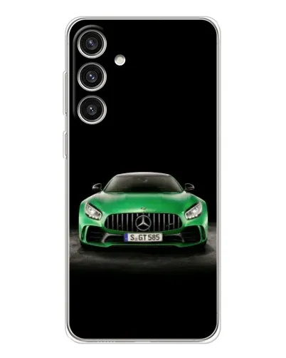 Чехол для Samsung Galaxy S25 Plus с картинкой «Mercedes — неоновый лого»