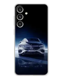 Чехол для Samsung Galaxy S25 Plus с картинкой «Ночной Mercedes EQ»