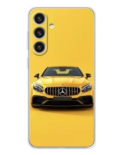 Чехол для Samsung Galaxy S25 Plus с картинкой «Желтый Mercedes GT»