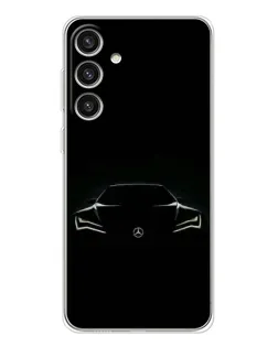 Чехол для Samsung Galaxy S25 Plus с картинкой «Mercedes — силуэт авто»