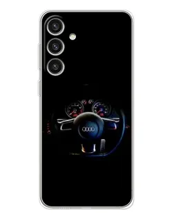 Чехол для Samsung Galaxy S25 Plus с картинкой «Салон Audi — руль»