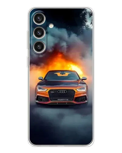 Чехол для Samsung Galaxy S25 Plus с картинкой «Audi в огненном дыму» Чехол для Samsung Galaxy S25 Plus с картинкой «Audi в огненном дыму»