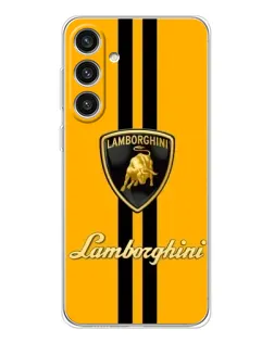Чехол для Samsung Galaxy S25 Plus с картинкой «Lamborghini Stripe желтый»