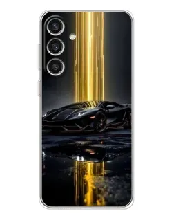 Чехол для Samsung Galaxy S25 Plus с картинкой «Ночной Lamborghini драйв»