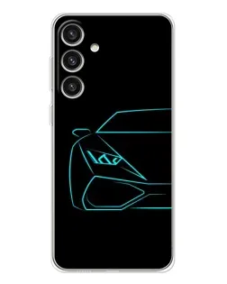 Чехол для Samsung Galaxy S25 Plus с картинкой «Голубой силуэт Lamborghini» Чехол для Samsung Galaxy S25 Plus с картинкой «Голубой силуэт Lamborghini»