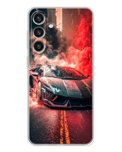 Чехол для Samsung Galaxy S25 Plus с картинкой «Lamborghini красный дым» Чехол для Samsung Galaxy S25 Plus с картинкой «Lamborghini красный дым»