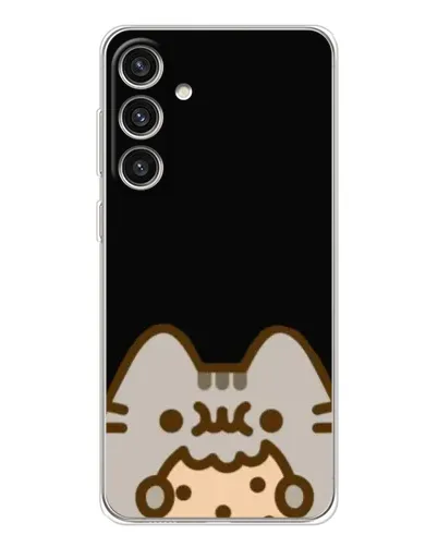 Чехол для Samsung Galaxy S25 Plus с картинкой «Пушин на черном»