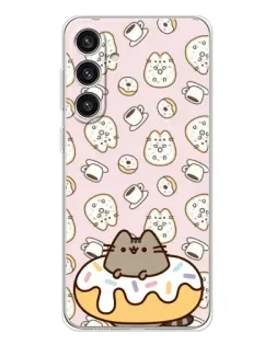 Чехол для Samsung Galaxy S25 Plus с картинкой «Пушин на пончике»
