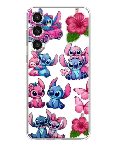 Чехол для Samsung Galaxy S25 Plus с картинкой «Стикеры Stitch и Angel»