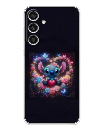 Чехол для Samsung Galaxy S25 Plus с картинкой «Stitch в цветах»