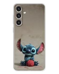 Чехол для Samsung Galaxy S25 Plus с картинкой «Стич на коричневом фоне»