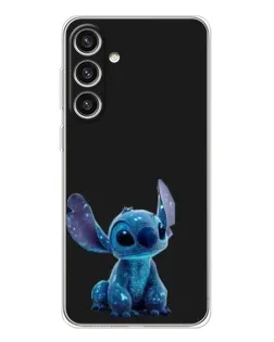 Чехол для Samsung Galaxy S25 Plus с картинкой «Стич на черном»