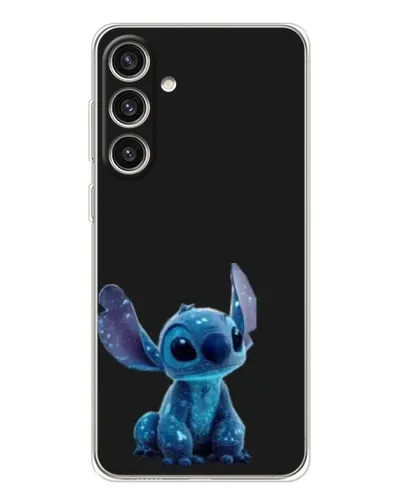 Чехол для Samsung Galaxy S25 Plus с картинкой «Стич на черном»