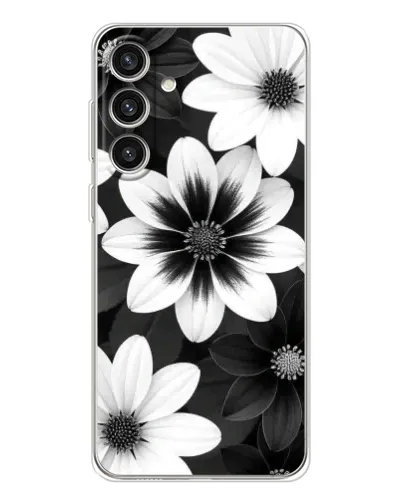 Чехол для Samsung Galaxy S25 Plus с картинкой «Монохромные астры»