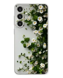 Чехол для Samsung Galaxy S25 Plus с картинкой «Ветка мелких белых цветов»