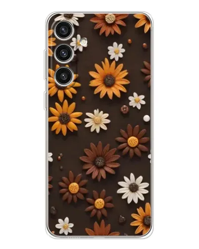 Чехол для Samsung Galaxy S25 Plus с картинкой «Узор из маленьких подсолнухов»