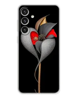 Чехол для Samsung Galaxy S25 Plus с картинкой «Серебряный фантазийный цветок»