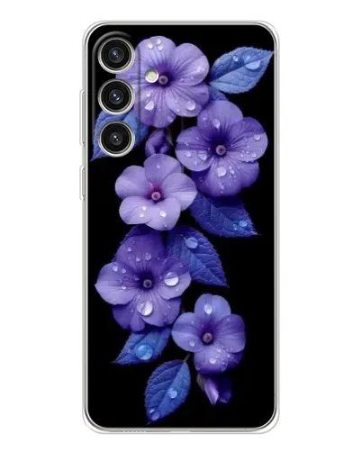Чехол для Samsung Galaxy S25 Plus с картинкой «Фиолетовые цветы с росою»